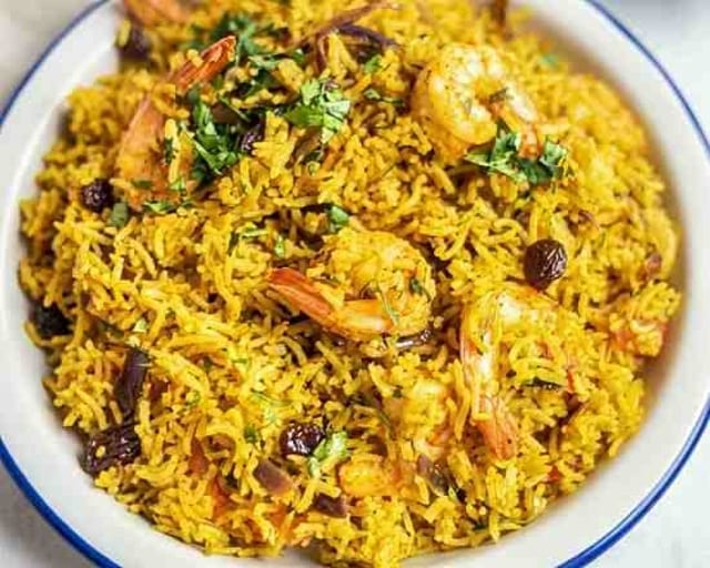 Shrimp Biryani.