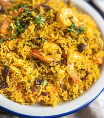 Shrimp Biryani.